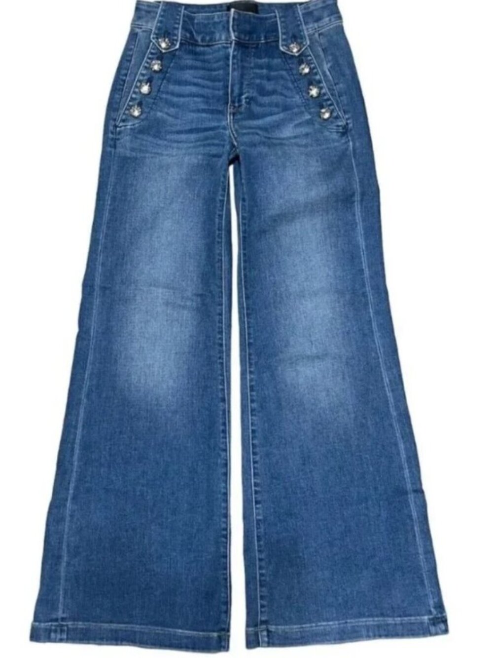 *NWT* WHBM High Rise Mariner Wide Leg Everyday Soft Jeans Sz 8R - Picture 5 of 12